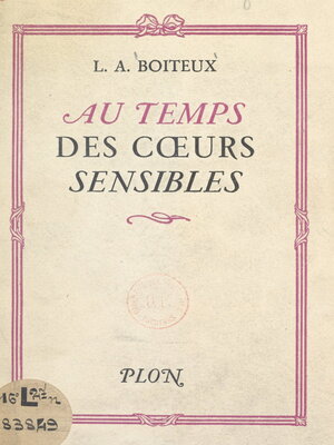 cover image of Au temps des cœurs sensibles